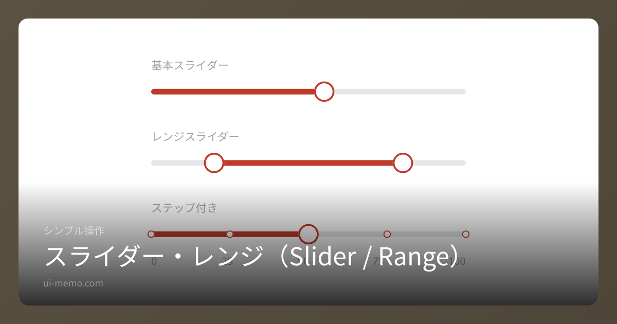 スライダー・レンジ（Slider / Range）の実装比較 | UI Memo